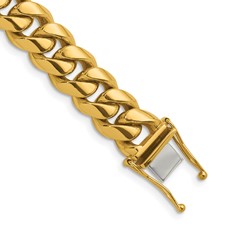 Image of Herco 18K Polished Solid 12.6mm Curb Chain (Per Inch)