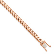 Image of Herco 14K Rose Gold Polished Solid 7.0mm Curb Chain (Per Inch)