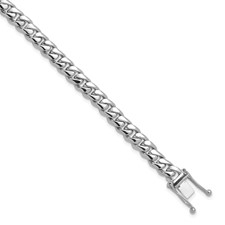 Image of Herco 14K White Gold Polished Solid 7.0mm Curb Chain (Per Inch)