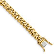 Image of Herco 18K Polished Solid 7.0mm Curb Chain (Per Inch)