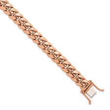 Image of Herco 14K Rose Gold Polished Solid 9.2mm Curb Chain (Per Inch)