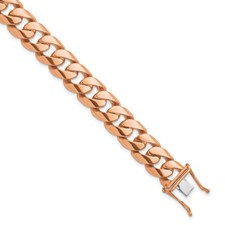 Image of Herco 14K Rose Gold Polished Solid 13.2mm Curb Chain (Per Inch)