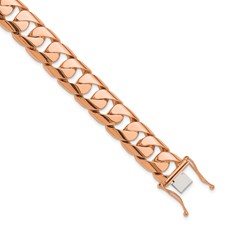 Image of Herco 14K Rose Gold Polished Solid 15.7mm Curb Chain (Per Inch)