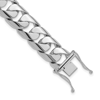 Herco 14K White Gold Polished Solid 15.7mm Curb 8.5 Inch ID Bracelet