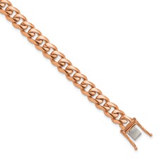 Image of Herco 14K Rose Gold Polished Solid 8.5mm Curb Chain (Per Inch)