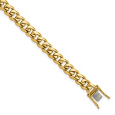 Image of Herco 18K Polished Solid 8.5mm Curb Chain (Per Inch)