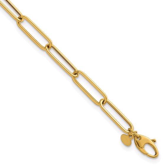 Herco 14K Polished 6mm Paperclip Link 7.5 inch Bracelet - Quality Gold