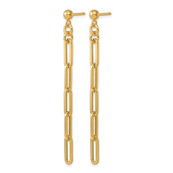 Herco 14K Polished Paperclip Link Post Dangle Earrings — alternate view