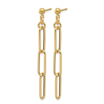 Herco 14K Polished Paperclip Link Post Dangle Earrings — alternate view