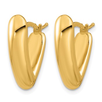 Herco 14K Polished V Shape Hoop Earrings — alternate view