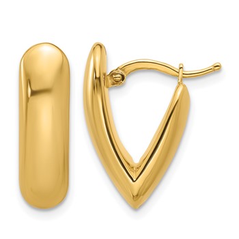 Herco 14K Polished V Shape Hoop Earrings