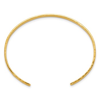 Herco 14K Hammered 4.5mm Solid Cuff Bangle — alternate view