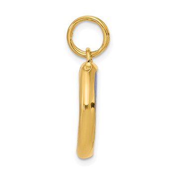 Herco 14K Polished Blue Opaline Glass Eye Pendant — alternate view