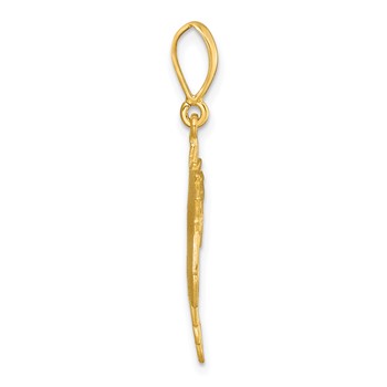 Herco 14K Polished and Textured Maple Leaf Pendant — alternate view