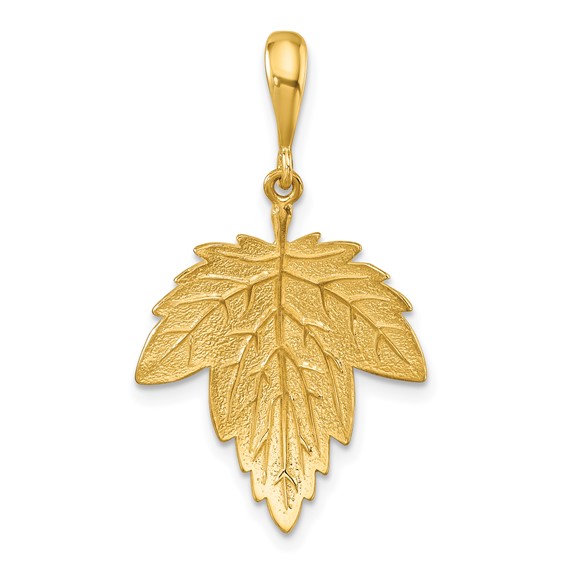 Gold 14k Handmade Maple Leaf Pendant for hotsell Girlfriend for Wife for Her