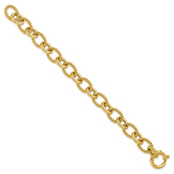 Herco 14K Polished and Twisted Oval Link 8 inch Bracelet — alternate view