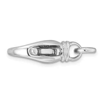 Herco 14K White Gold Polished 25.6x14mm Large Fancy Lobster Clasp — alternate view