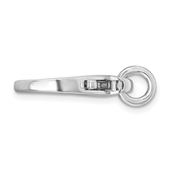 Herco 14K White Gold Polished 23.5x17mm Round Fancy Lobster Clasp — alternate view