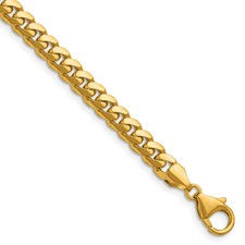 Image of Herco 14K Polished 5.4mm Solid Domed Miami Curb 22 Inch Chain