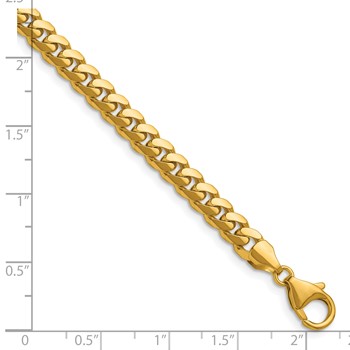 Herco 14K Polished 5.4mm Solid Domed Miami Curb 7.5 Inch Chain Bracelet — alternate view