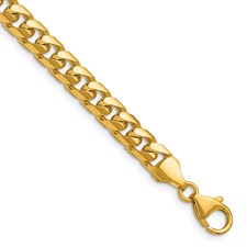 Image of Herco 14K Polished 6.3mm Solid Domed Miami Curb 24 Inch Chain