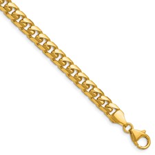Image of Herco 14K Polished 6.3mm Solid Domed Miami Curb 7.5 Inch Chain Bracelet