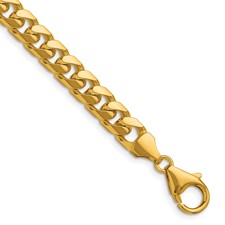 Image of Herco 14K Polished 7.0mm Solid Domed Miami Curb 22 Inch Chain