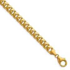 Image of Herco 14K Polished 7.0mm Solid Domed Miami Curb 7.5 Inch Chain Bracelet