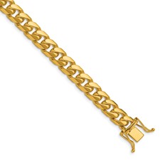 Image of Herco 14K Polished 8.0mm Solid Domed Miami Curb 8.5 Inch Chain Bracelet
