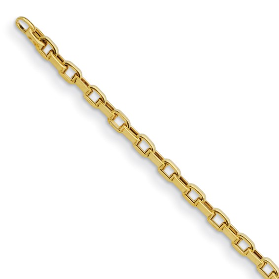 14K Gold Oval Link Chain Bracelet 7.5 Inches