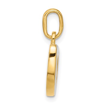 Herco 14K Two-tone Polished and Textured Football Pendant — alternate view
