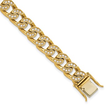 Herco 14K Polished Diamond Curb 8.25 inch Bracelet