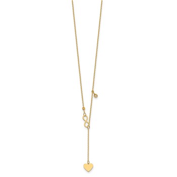 Herco 14K Polished Infinity and Heart Y-Drop with Diamond Accent 16in with 2in Extension Necklace — alternate view