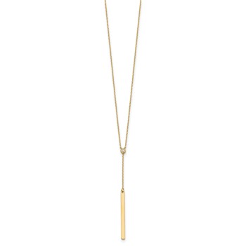 Herco 14K Polished Bar Y-Drop with Diamond 16 Inch with 2 Inch Extension Necklace — alternate view
