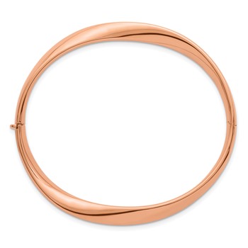 Herco 18K Rose Gold Polished Twisted Hinged Bangle — alternate view