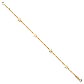 Herco 14K Polished Four Star Station w/ .25in Ext. Bracelet — alternate view