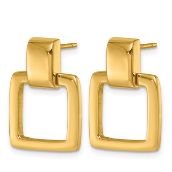 Herco 14K Polished Square Link Post Dangle Earrings — alternate view