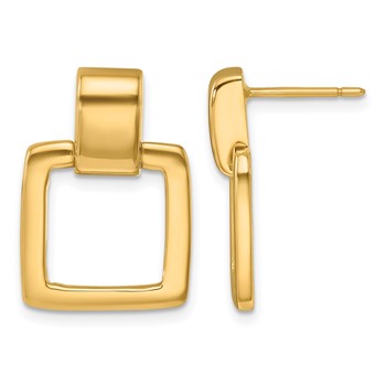 Herco 14K Polished Square Link Post Dangle Earrings
