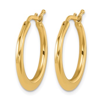 Herco 14K Polished Tapered 2.2mm Round Hoop Earrings — alternate view