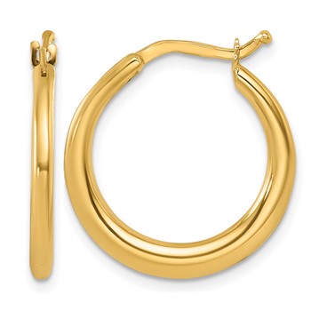 Herco 14K Polished Tapered 2.2mm Round Hoop Earrings