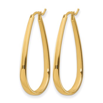 Herco 14K Polished 3.9mm Oval Hoop Earrings — alternate view