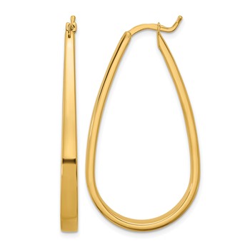 Herco 14K Polished 3.9mm Oval Hoop Earrings