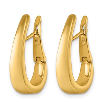Herco 14K Polished Graduated U Shape Hinged Hoop Earrings — alternate view