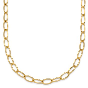 Herco 14K Polished 4.5mm Solid Elongated Oval Link 22 Inch Chain