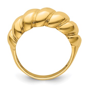 Herco 14K Polished and Grooved Domed Shrimp Ring — alternate view