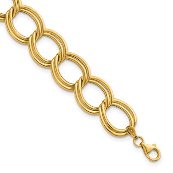 Herco 14K Polished 16mm Double Link 7.5 inch Bracelet