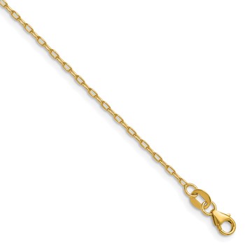 Herco 14K Polished 1.45mm Solid Oval Link Cable 22 Inch Chain