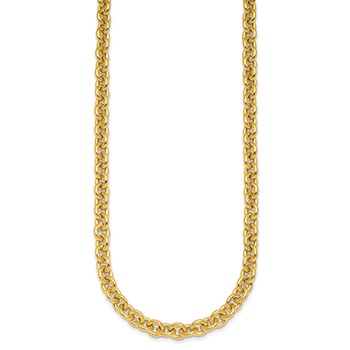 Herco 14K Polished 7mm Open Link Cable 24 inch Necklace — alternate view