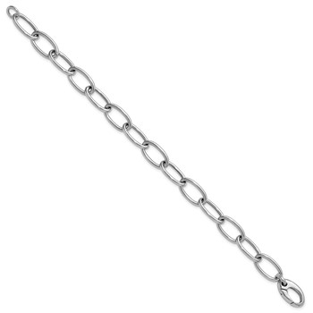 Herco 14K White Gold Polished 9mm Oval Link 7.5 Inch Bracelet — alternate view