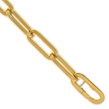 Herco 14K Polished 12mm Paperclip Semi-solid Link 8 inch Bracelet